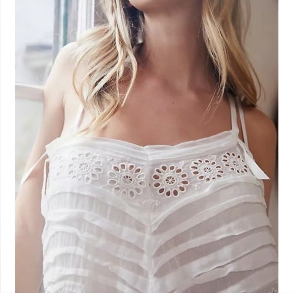 Free People White Eyelet Midi Slip Dress - Picture 6 of 6